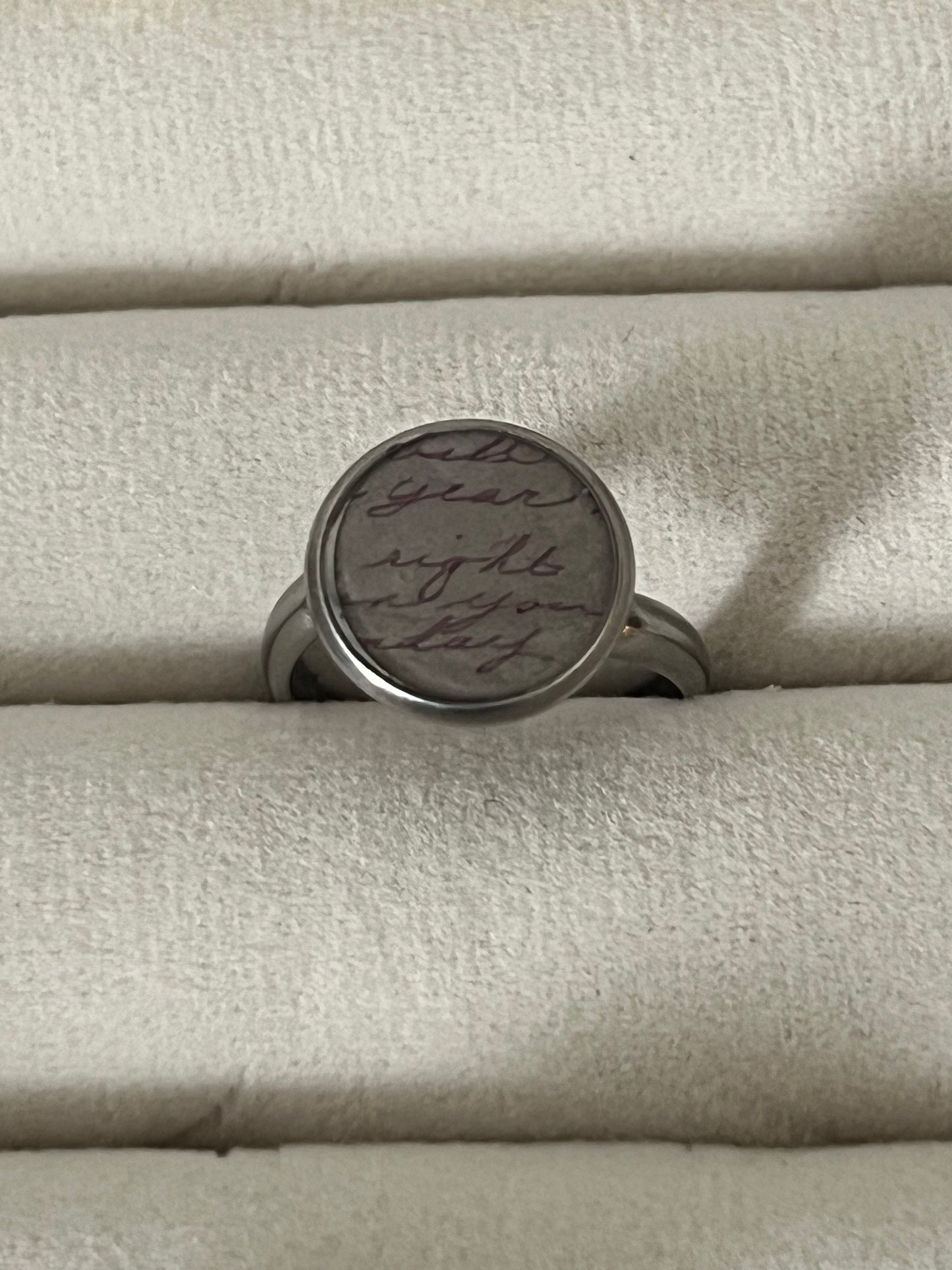 Written letter ring