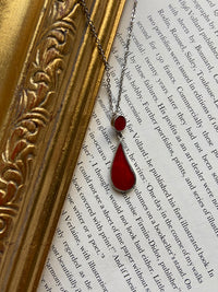 One-of-one | .925 sterling red teardrop stainless steel Necklace