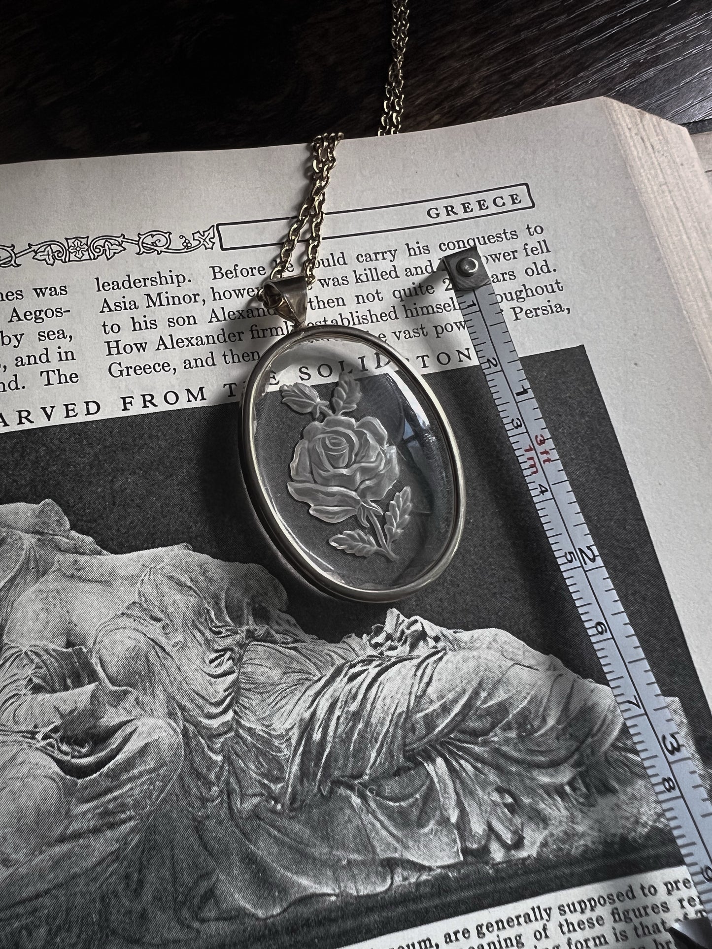 VAIGE One of One |  Vintage Intaglio Rose Necklace
