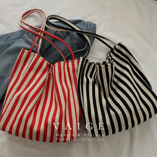 Adley striped tote Shoulder Bag