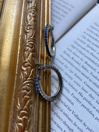 One-of-one | blue hoop vintage rhinestone earrings ( read description)