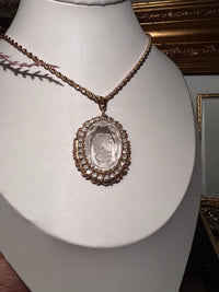VAIGE One of One | Vintage glass engraved cameo lady portrait necklace