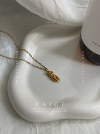 VAIGE 18K Gold Stainless Steel Abstract Face & Body Necklace
