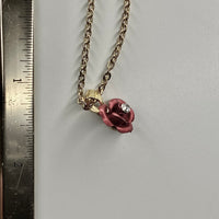 gold red flower   pendant necklace • 16-18in — Vintage Collection • only 1 available • View all photos; item is thrifted/vintage and may show flaws.