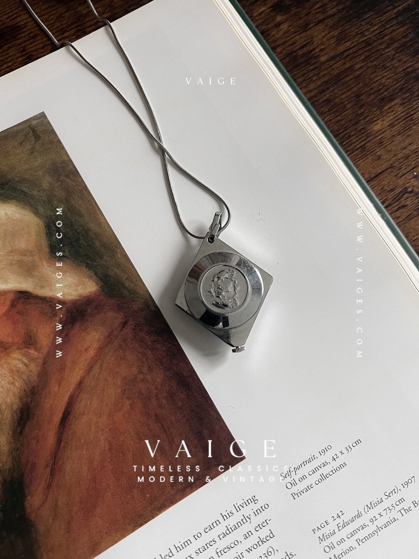 One Of One |  vintage silver pocket watch necklace