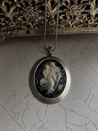 VAIGE  Colonial Romance Courting Couple Silver Necklace
