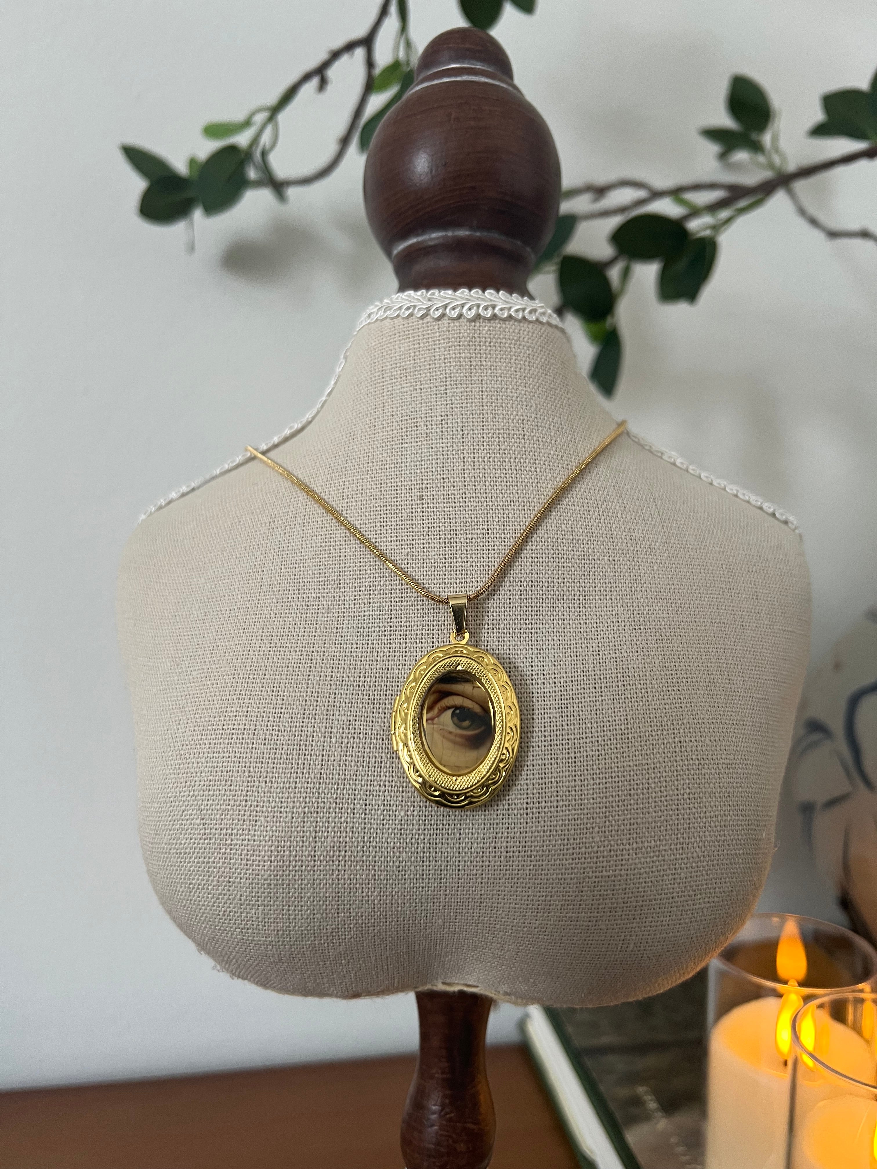 Eye locket necklace