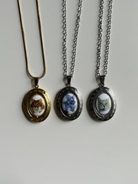 Orange Cat Locket Necklace