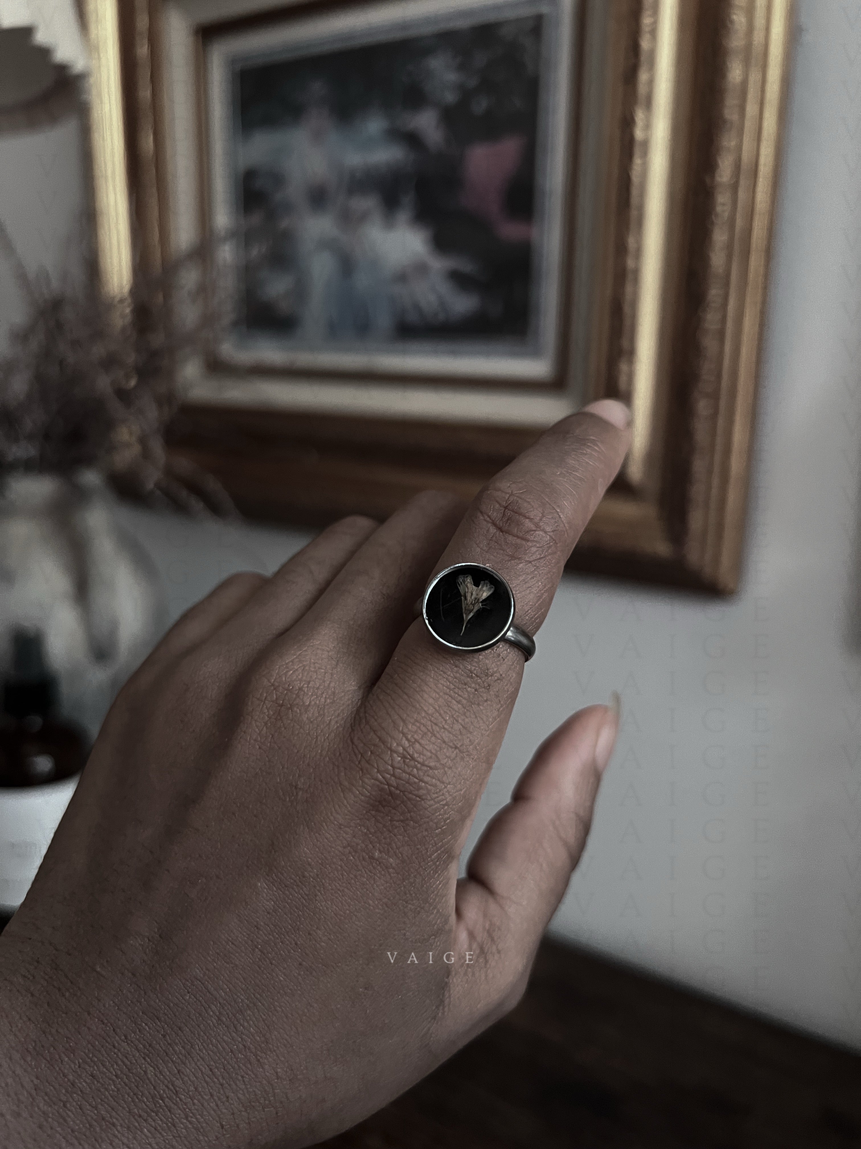 VAIGE  Dried Flower Silver Ring