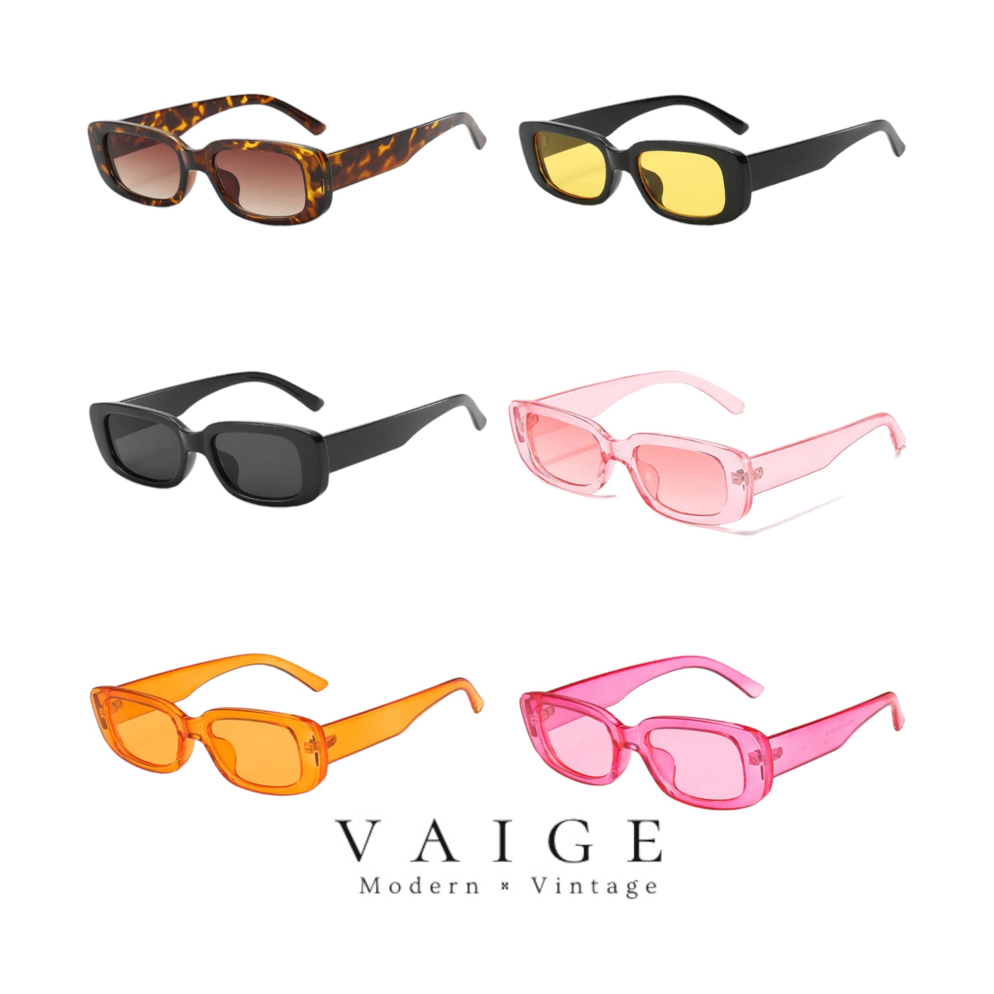 VAIGE Chic Lennon Square Sunglasses - Photochromic UV400 in Classic Black and Elegant Tortoise Shell