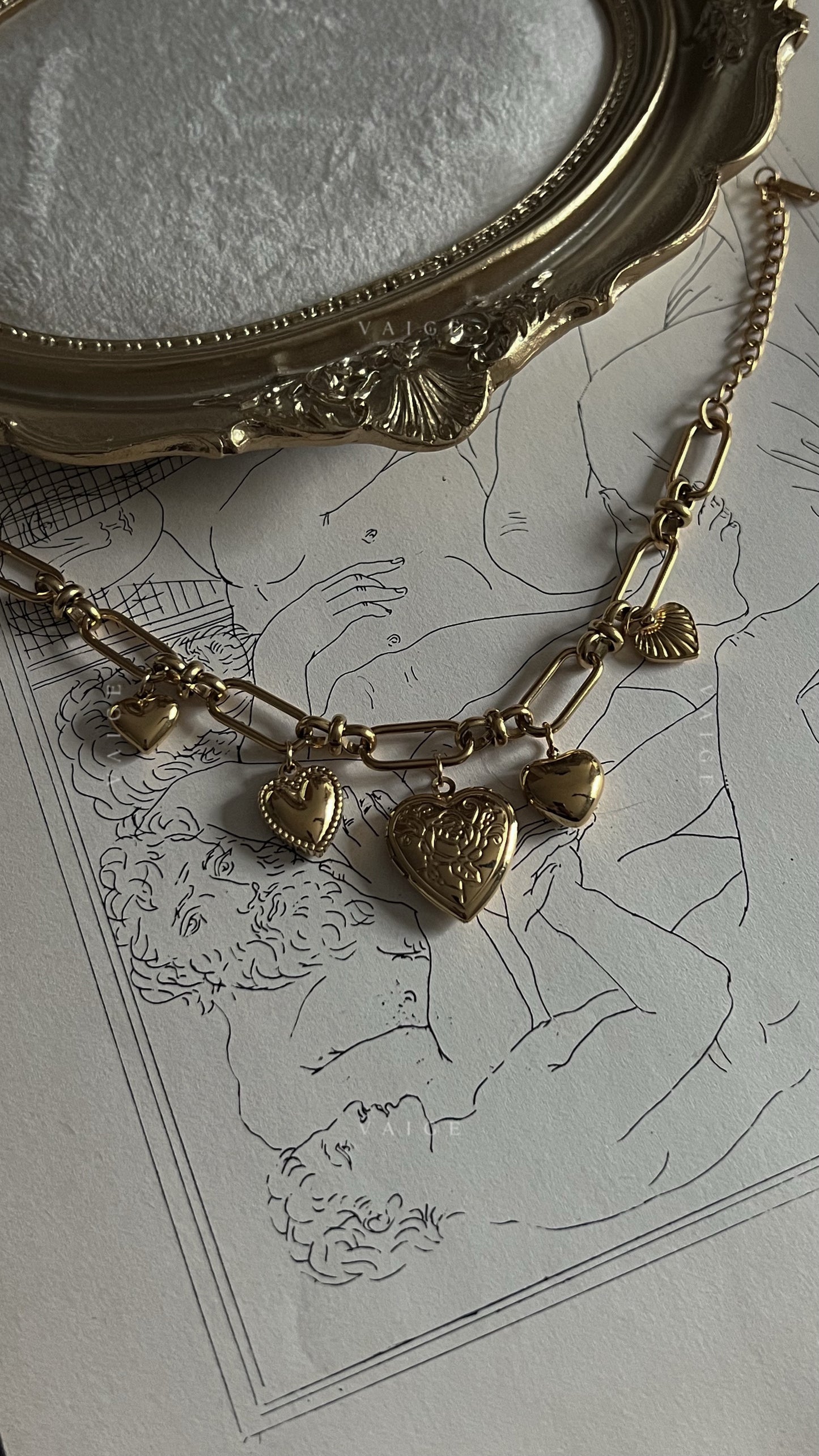 Aurora heart charm bracelet
