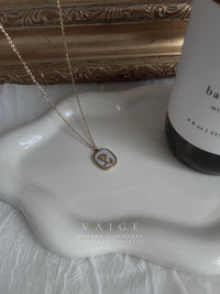 VAIGE Shell Rose Pendant Gold Necklace