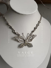 VAIGE One Of One |  Vintage Silver Butterfly Necklace