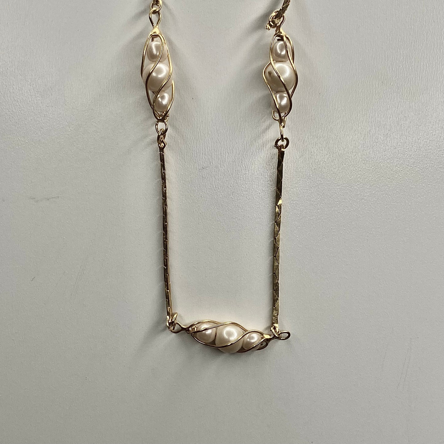 gold wrapped pearl   pendant necklace • 16-18in — Vintage Collection • only 1 available • View all photos; item is thrifted/vintage and may show flaws.