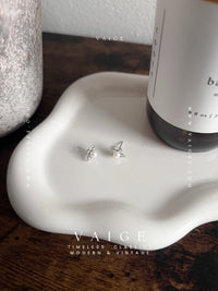 VAIGE 925 Sterling Silver Pearl Stud Earrings Oval