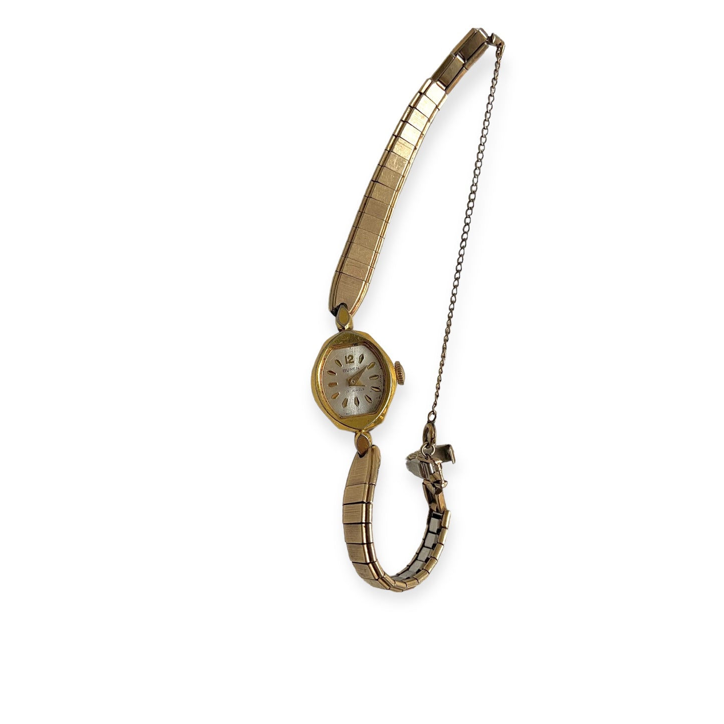 One-of-one | Buren 17 jewels gold watch w/ safety chain