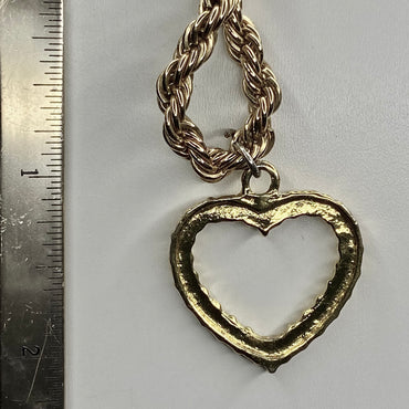 gold heart   pendant twist chain necklace • 18in  — Vintage Collection • only 1 available • View all photos; item is thrifted/vintage and may show flaws.