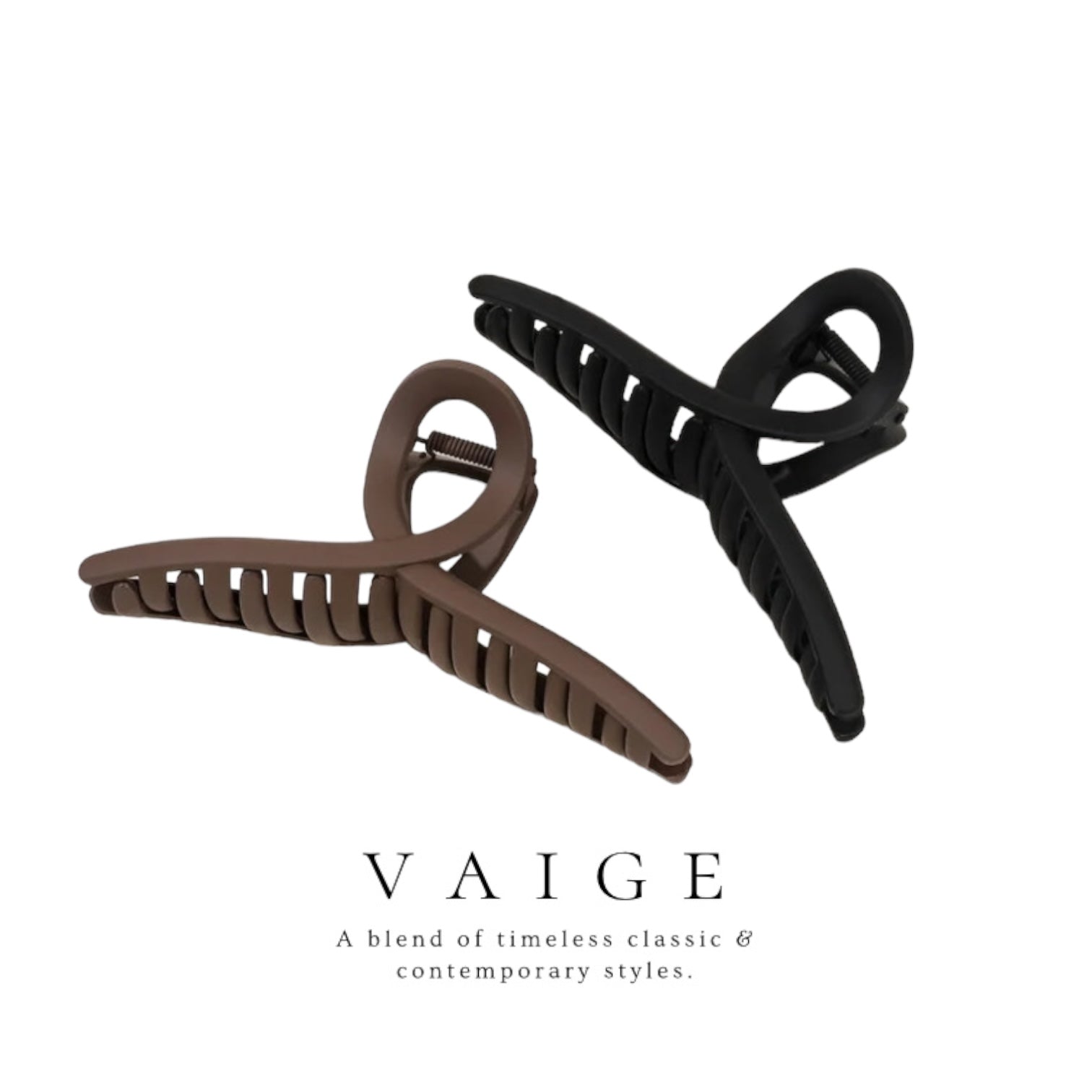 VAIGE Elegant Vintage-Inspired Large Hair Claw Clip in Light and Dark Academia Colors