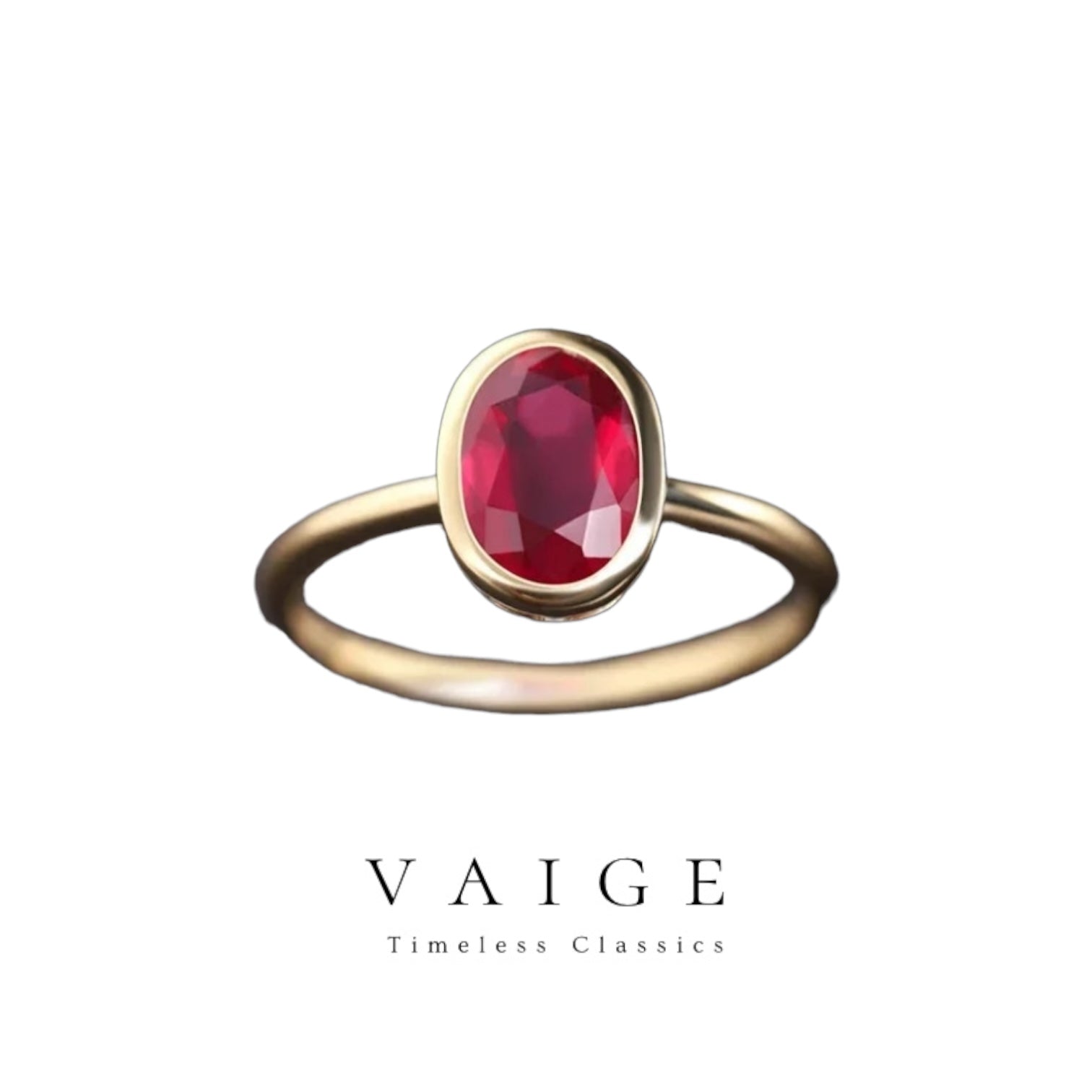 VAIGE Vintage Elegance Ruby Gemstone Ring