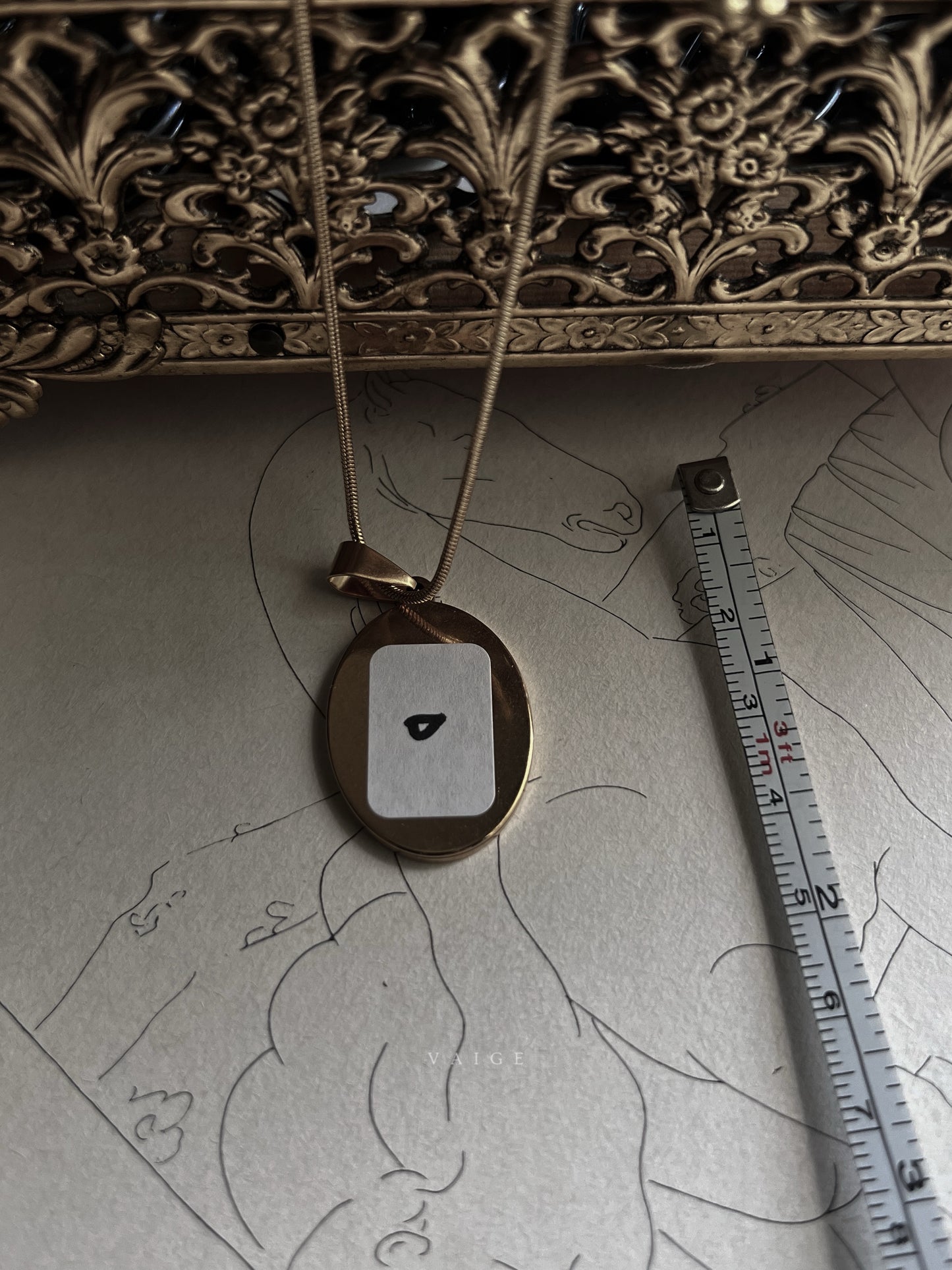 VAIGE  Lovers Eye Gold Oval Necklace [D]