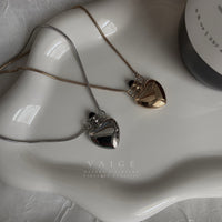 VAIGE Heart Pendant Necklace Gold Plated Stainless Steel Chain