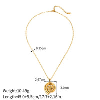 VAIGE Elegant Gold Spiral Circle Pendant Necklace in Stainless Steel