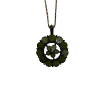 One-of-one | dark green resin floral necklace