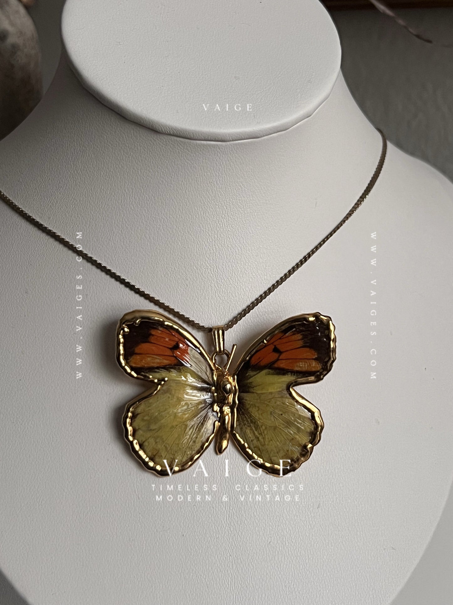 VAIGE One of One | Gold Dipped Butterfly Necklace