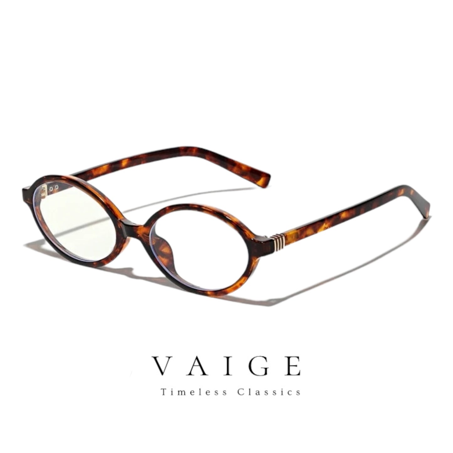 VAIGE Retro Oval Transparent Sunglasses Frame - UV400 Protection in Clear/Black