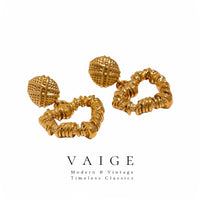 VAIGE Elegant Gold Heart-Shaped Dangle Earrings in Stainless Steel