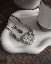 One Of One | vintage heart porcelain flower choker necklace