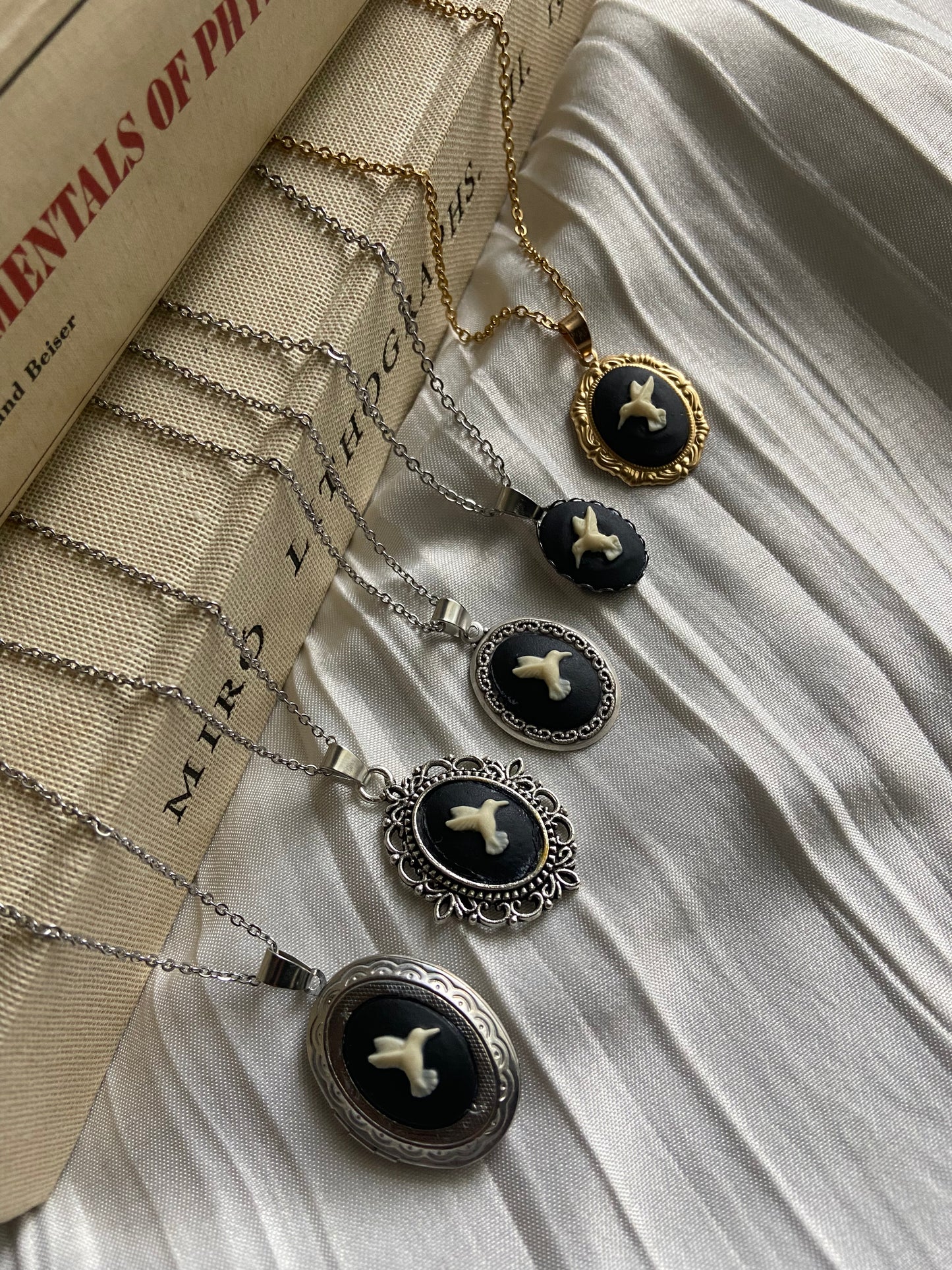 Handmade | Black & White Hummingbird Necklace Collection