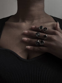 Silver Eye adjustable ring • handmade