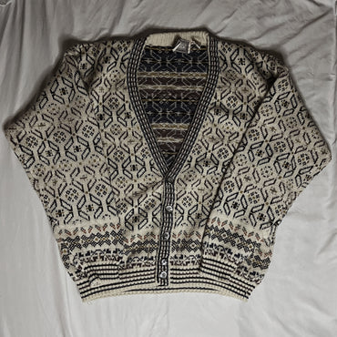 Cream and black vintage cardigan cardigan / large