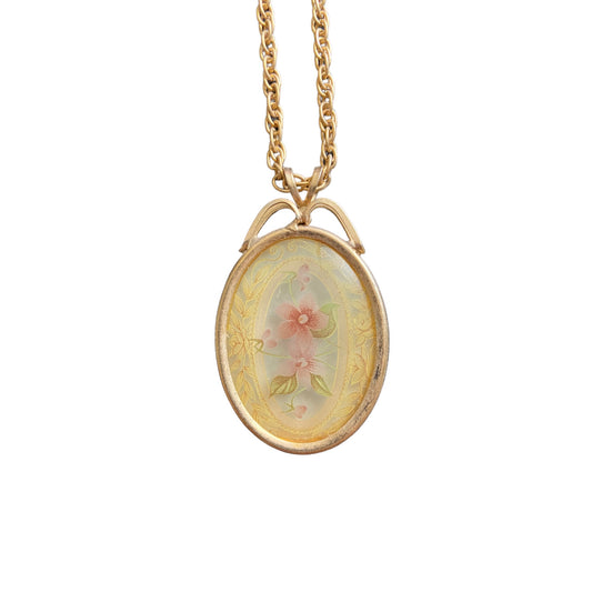 One-of-one | vintage flower frame necklace
