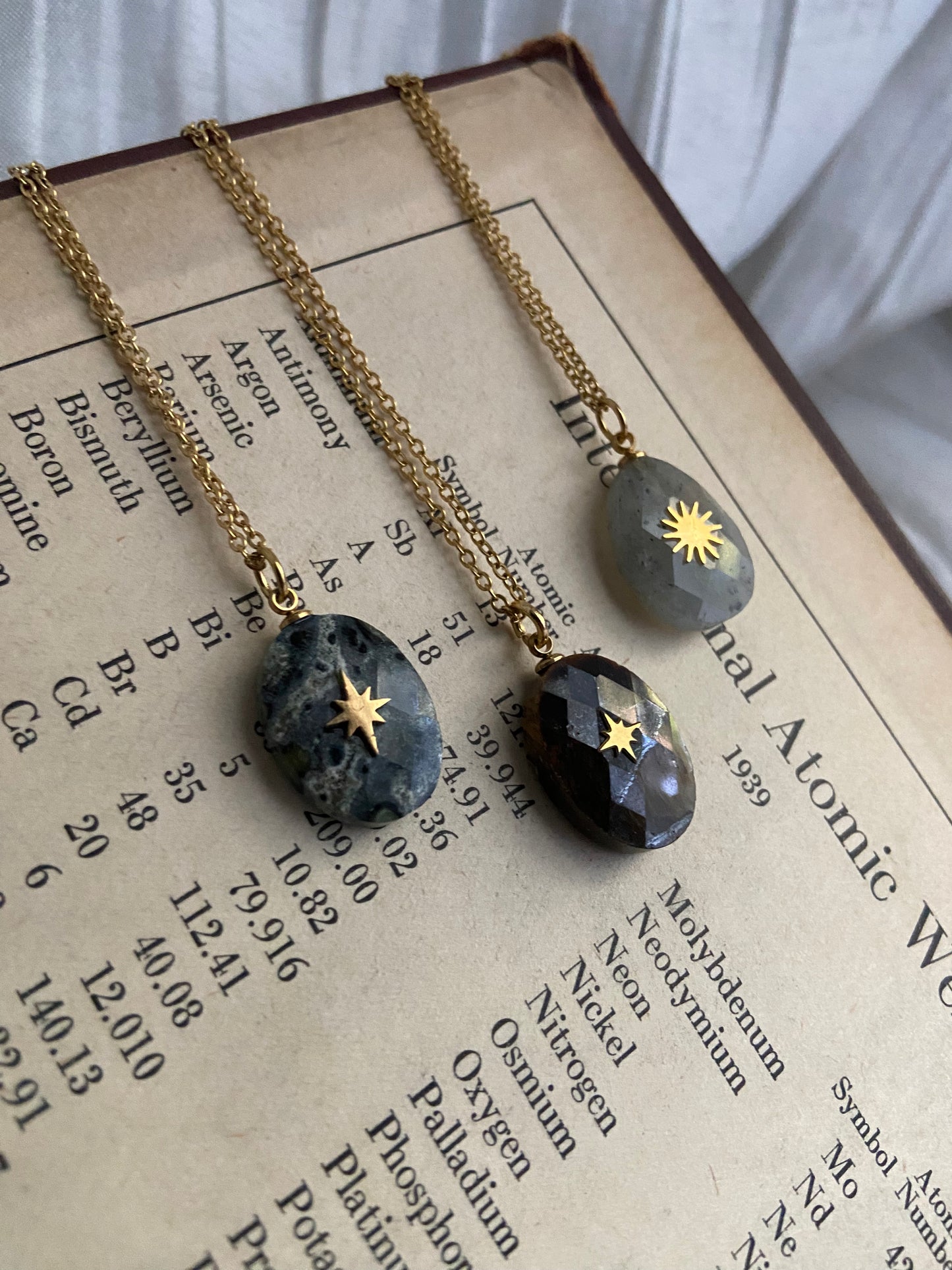Sun and Moon stone necklace