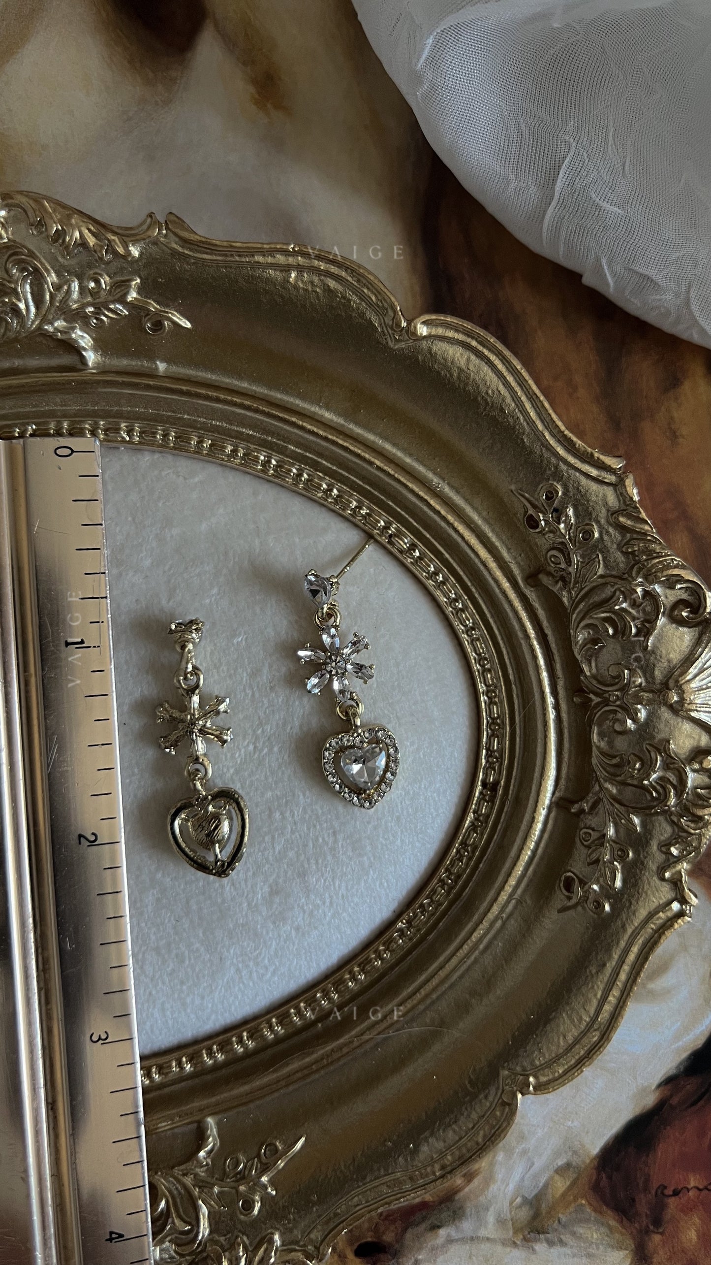 Heaven flower heart earrings