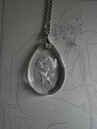 VAIGE One of One |  Vintage Intaglio Flower Silver Necklace