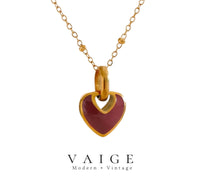 Red Enamel Heart Necklace