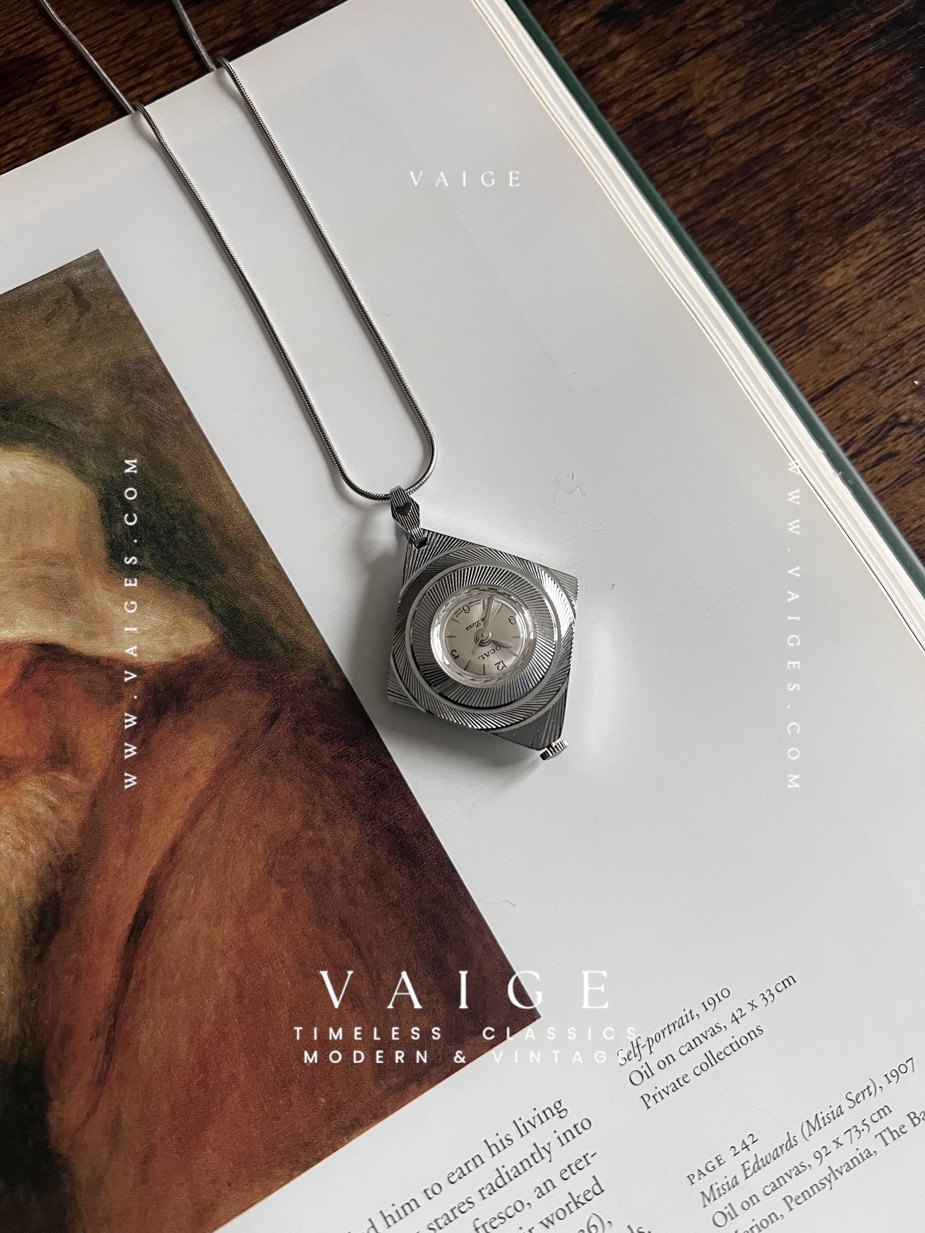 One Of One |  vintage silver pocket watch necklace