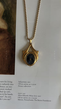 Vintage elgin dolphin pocket watch necklace