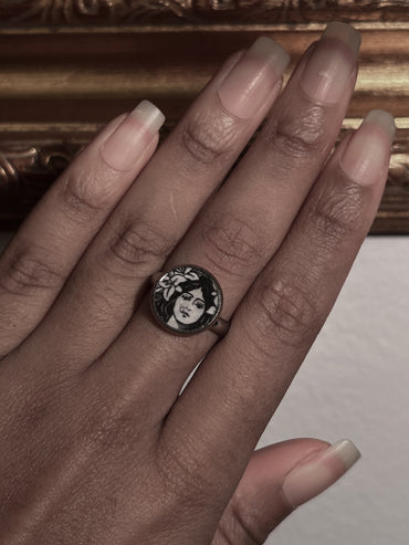 VAIGE Imperfect! Silver art nouveau adjustable ring • handmade
