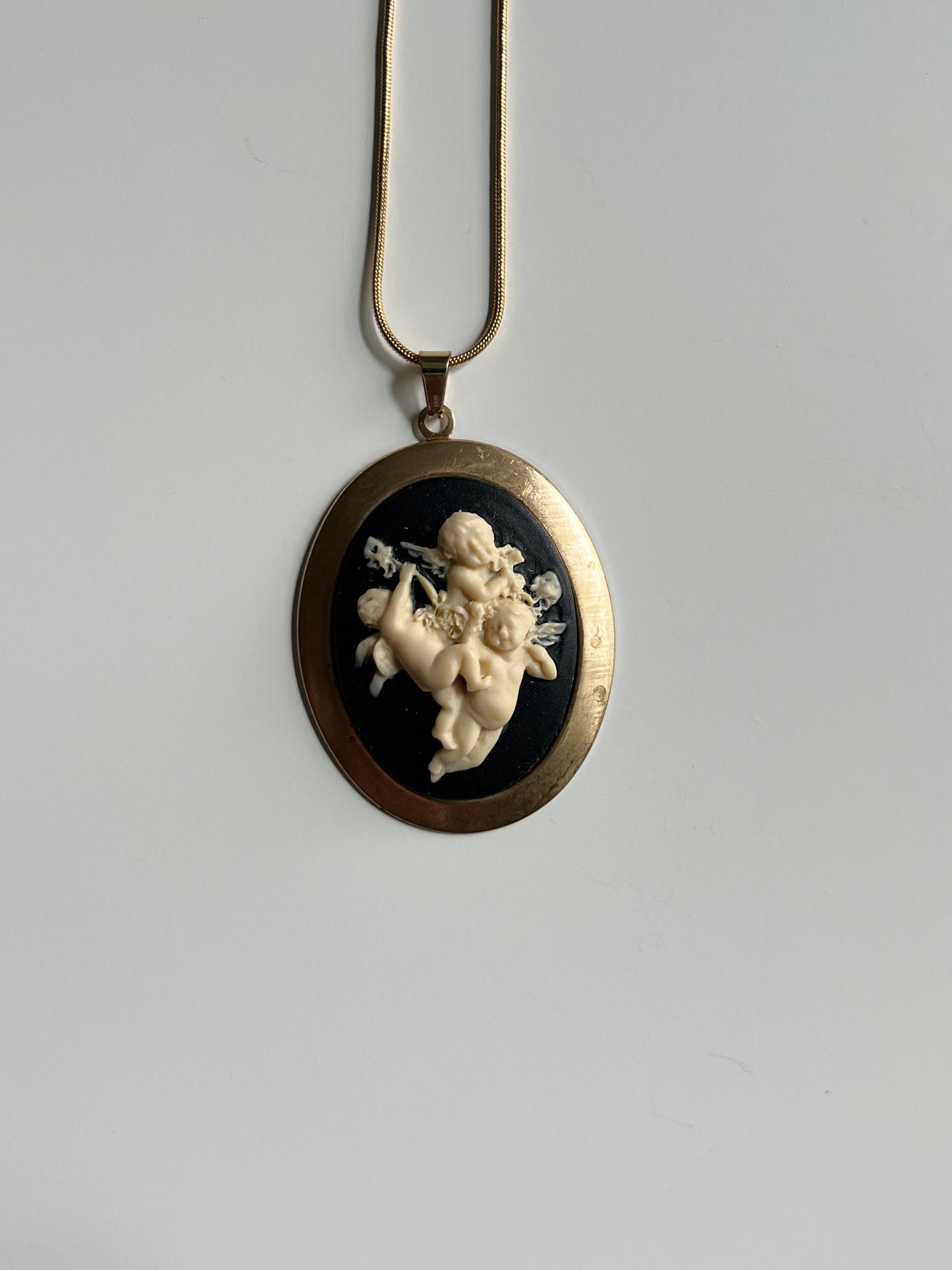 VAIGE  Three Cherub Gold & Silver Necklace
