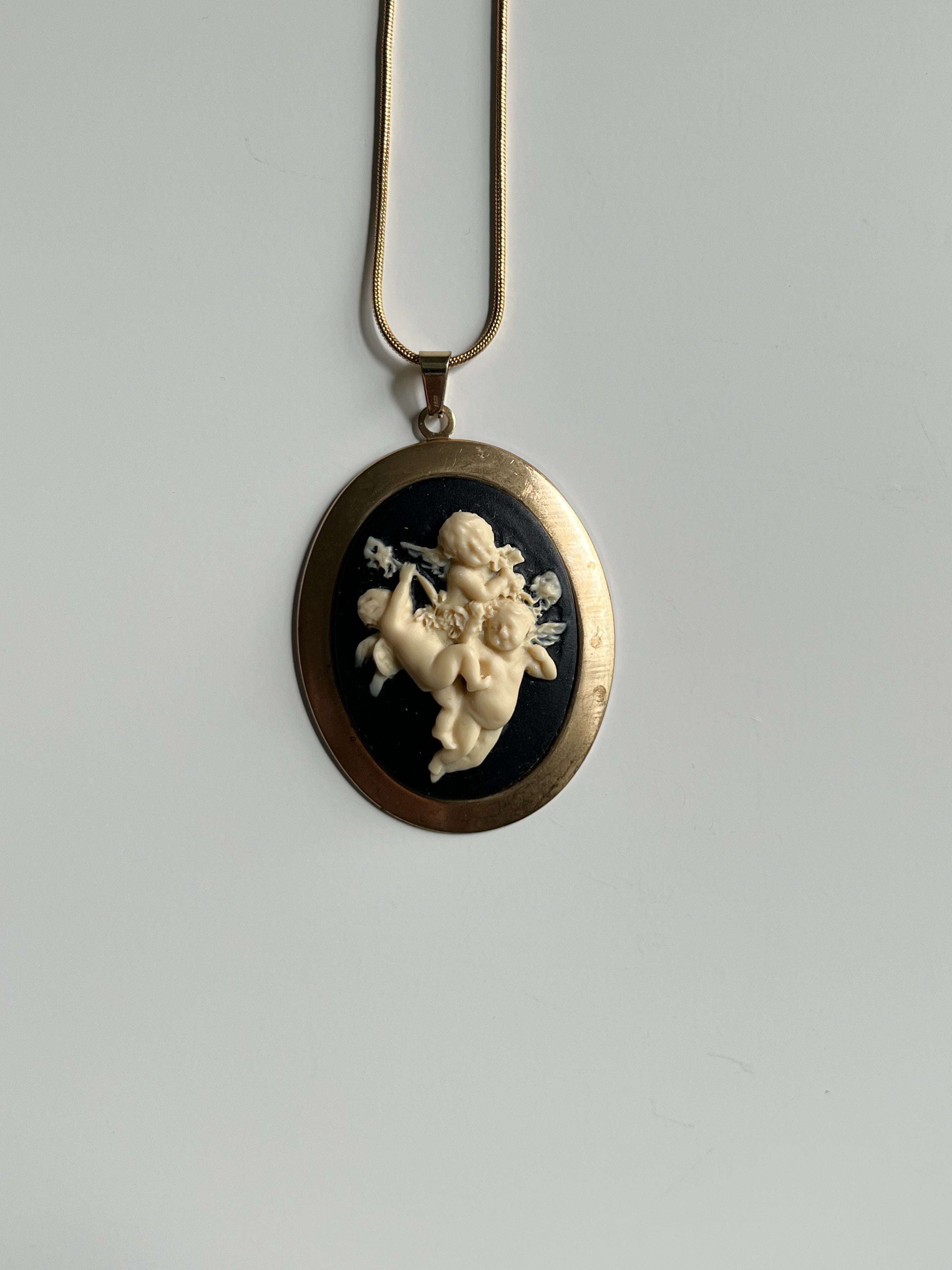 VAIGE  Three Cherub Gold & Silver Necklace