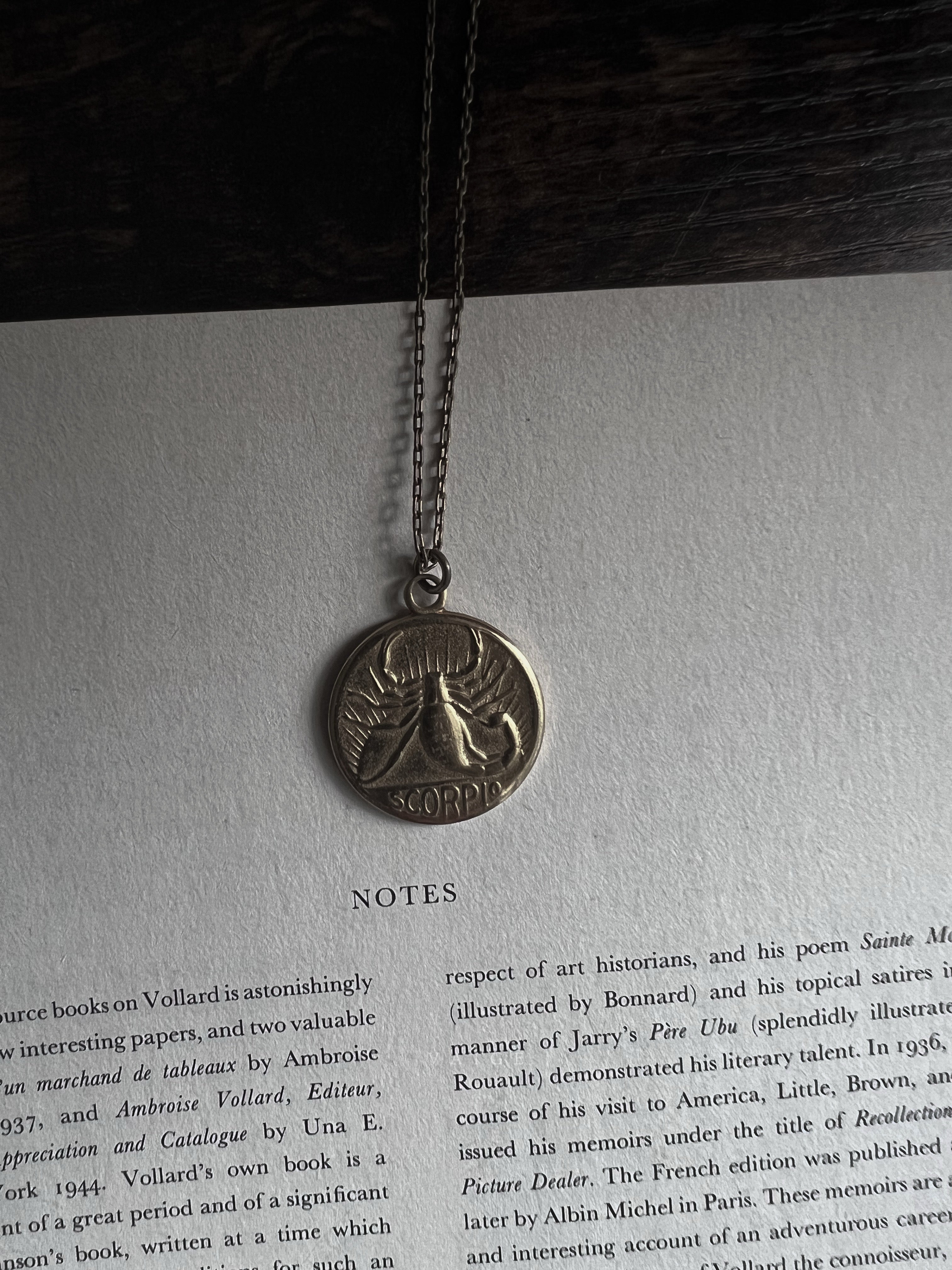 VAIGE One of One |  Vintage Zodiac Scorpio Gold Coin Necklace