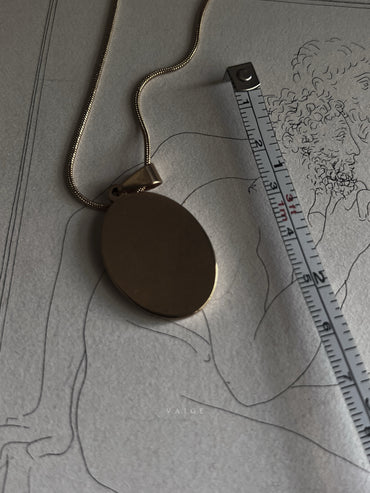 VAIGE Mushroom Fungi Gold Oval Necklace
