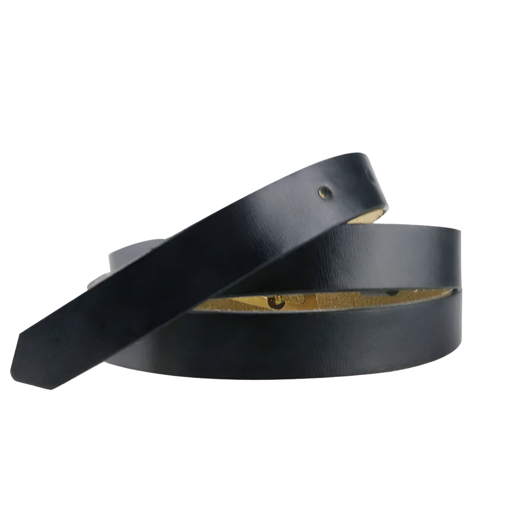 VAIGE Mariah Vintage-Inspired Gold Brass Triangle Buckle Leather Belt in Classic Black