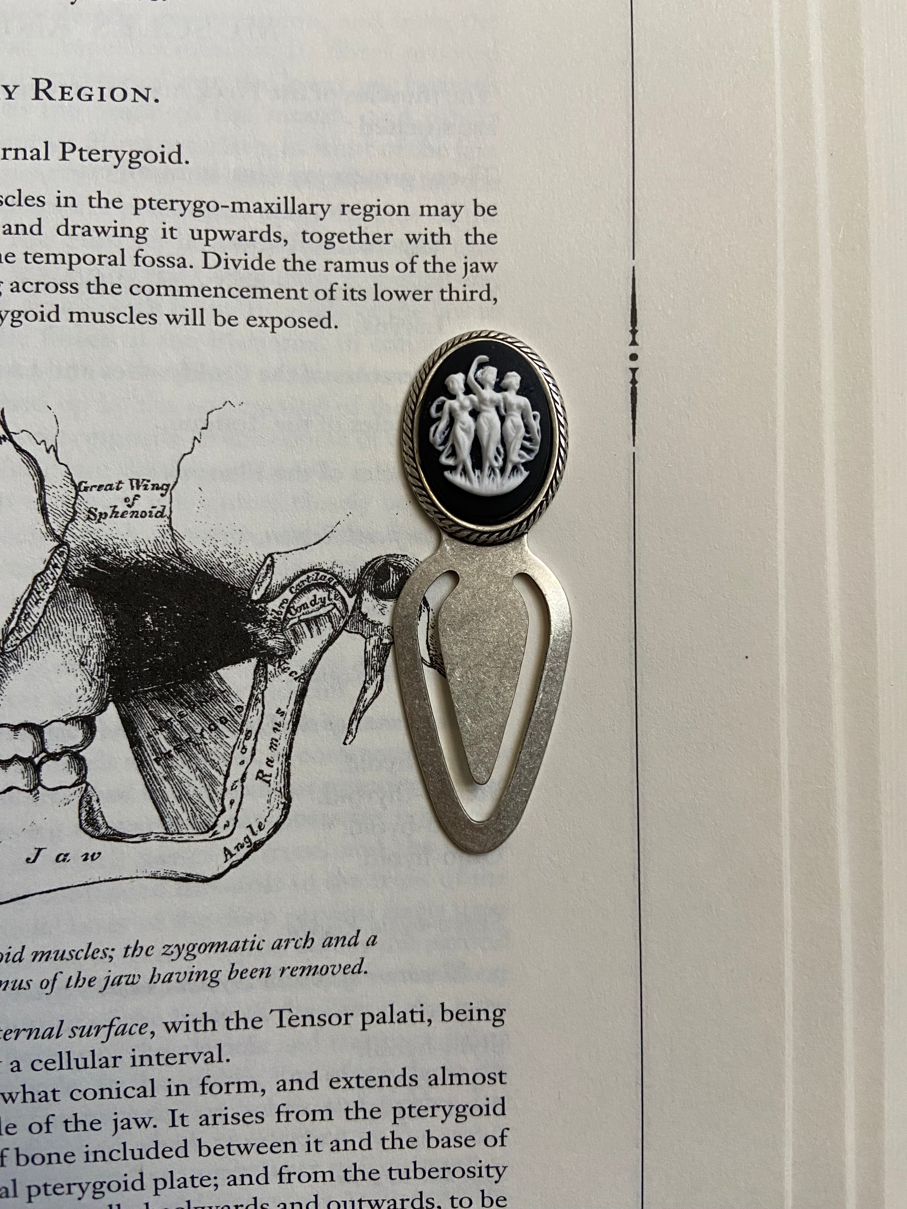 Handmade | three graces cameo bookmark