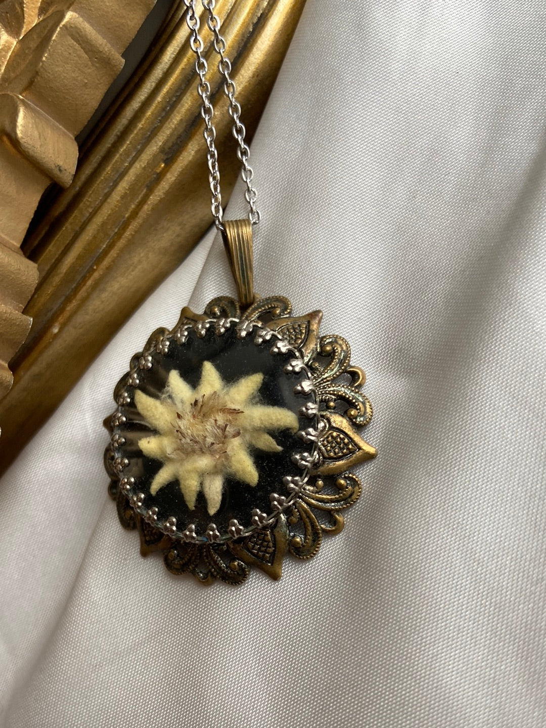 One-of-one | dried pressed flower necklace