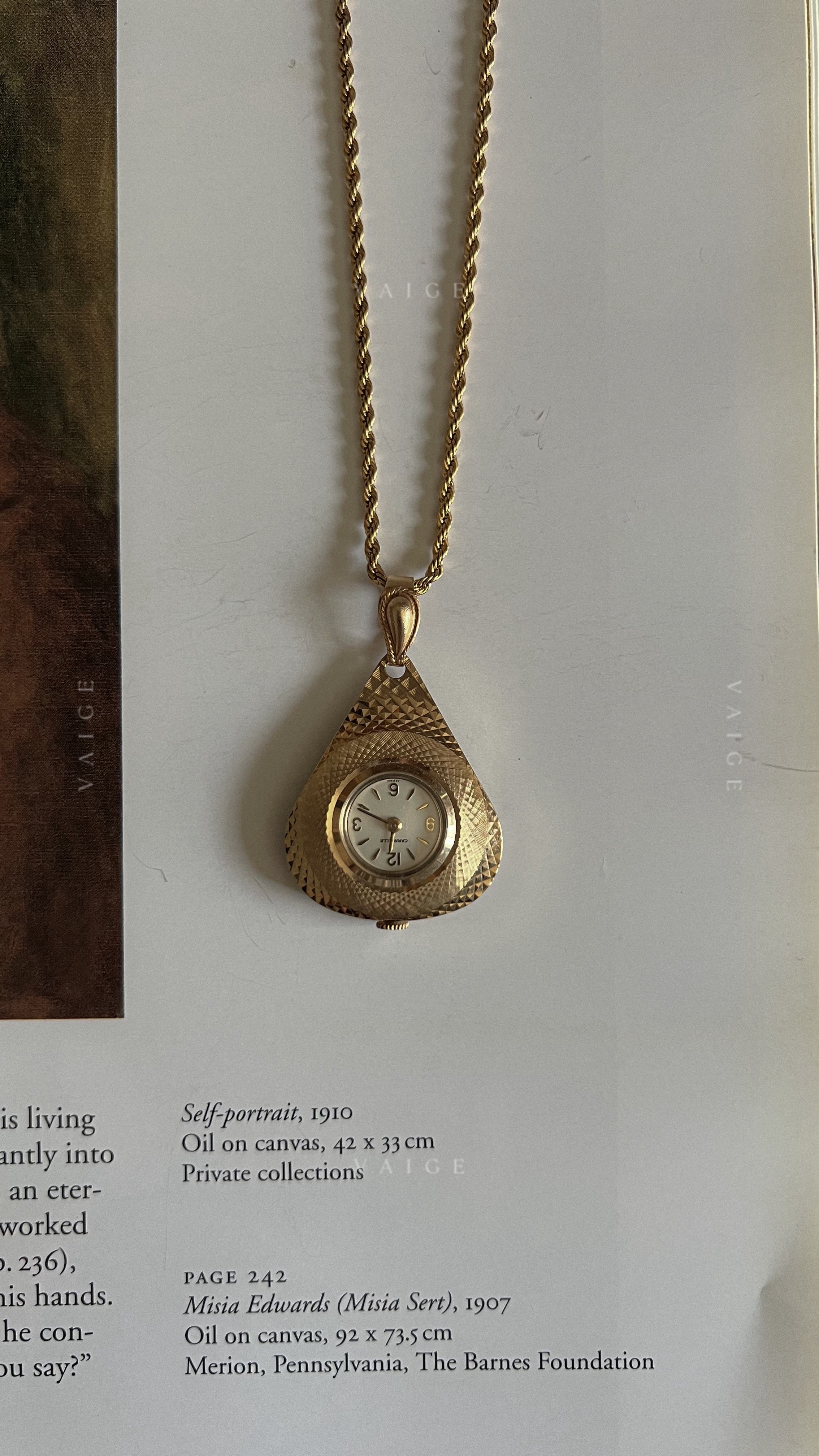 Vintage caravelle pocket watch necklace